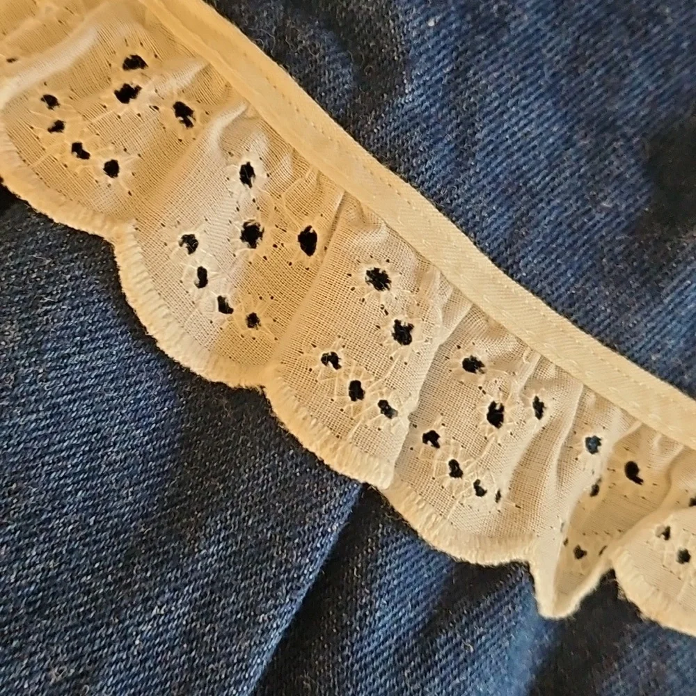 Hand Sewn Vintage Denim Skit With Eyelet Details - Picture 3 of 12